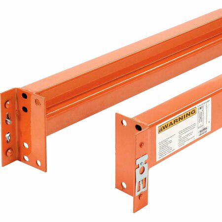 GLOBAL INDUSTRIAL Unslotted Steel Pallet Rack Beam, 96inL x 5-1/2inH, 7160 Lb. Cap., 2PK 245973